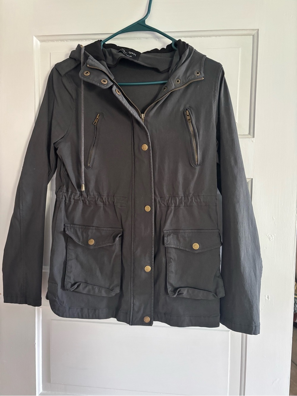 Women’s Hooded Anorak Jacket - Charcoal Gray